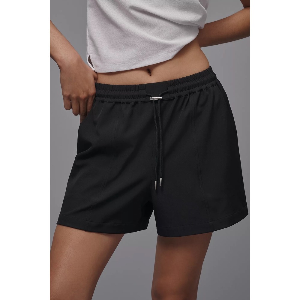 Varley Esmond Black Mid Rise Drawstring Athletic Shorts Womens XS